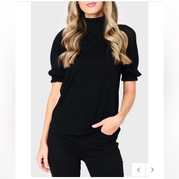Gibsonlook Mock Neck Luxe Short Sleeve Sweater - Picture 1 of 10